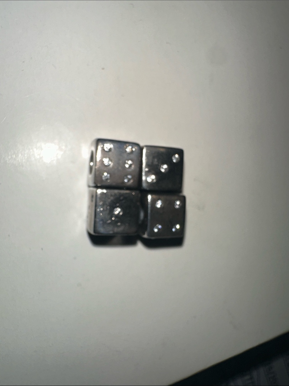 Pandora Silver Pavé Dice Charm Cluster (single dice) have a total of 4 avail